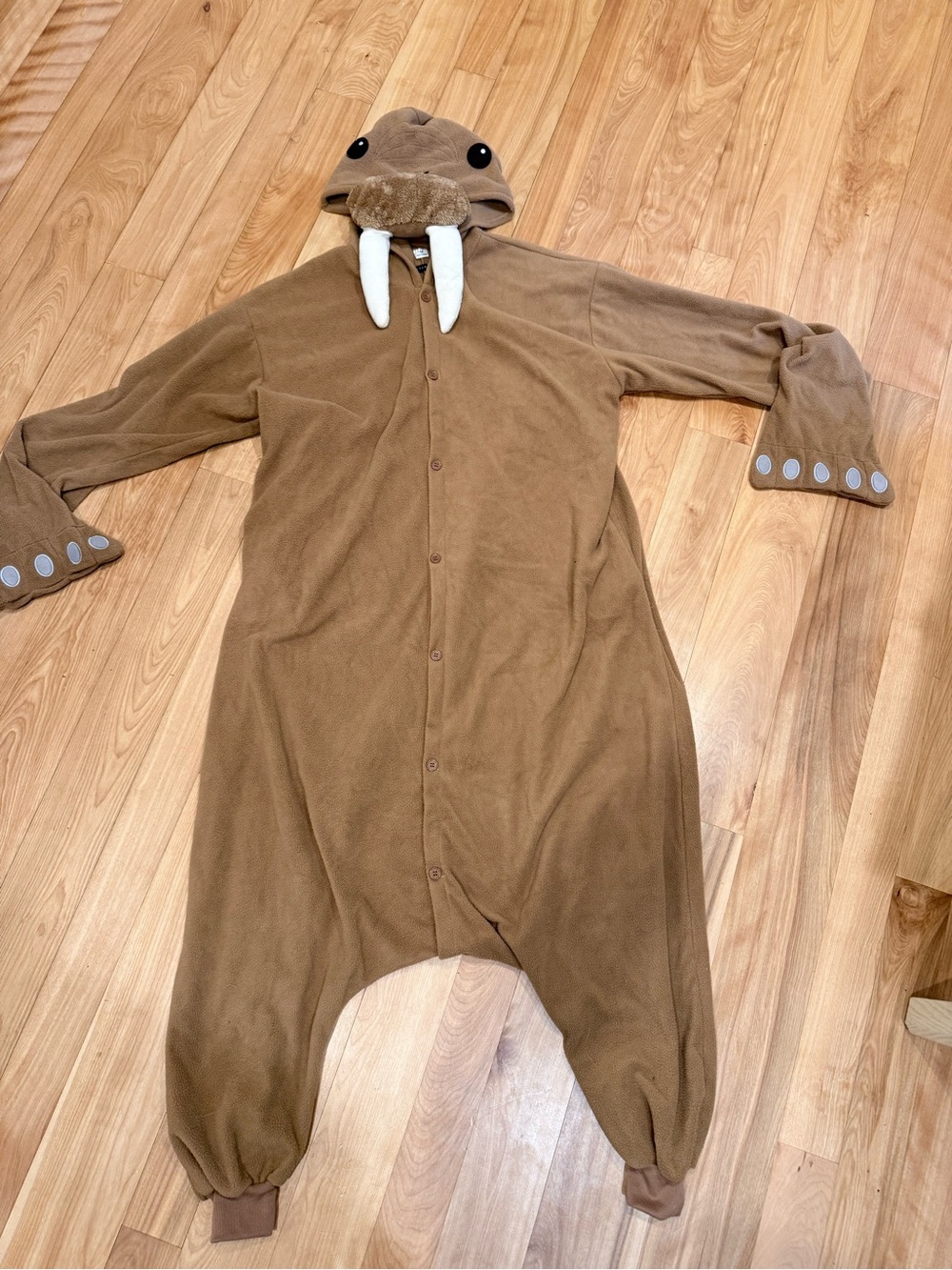 Adult Brown Walrus One-Piece Costume Hoodie
